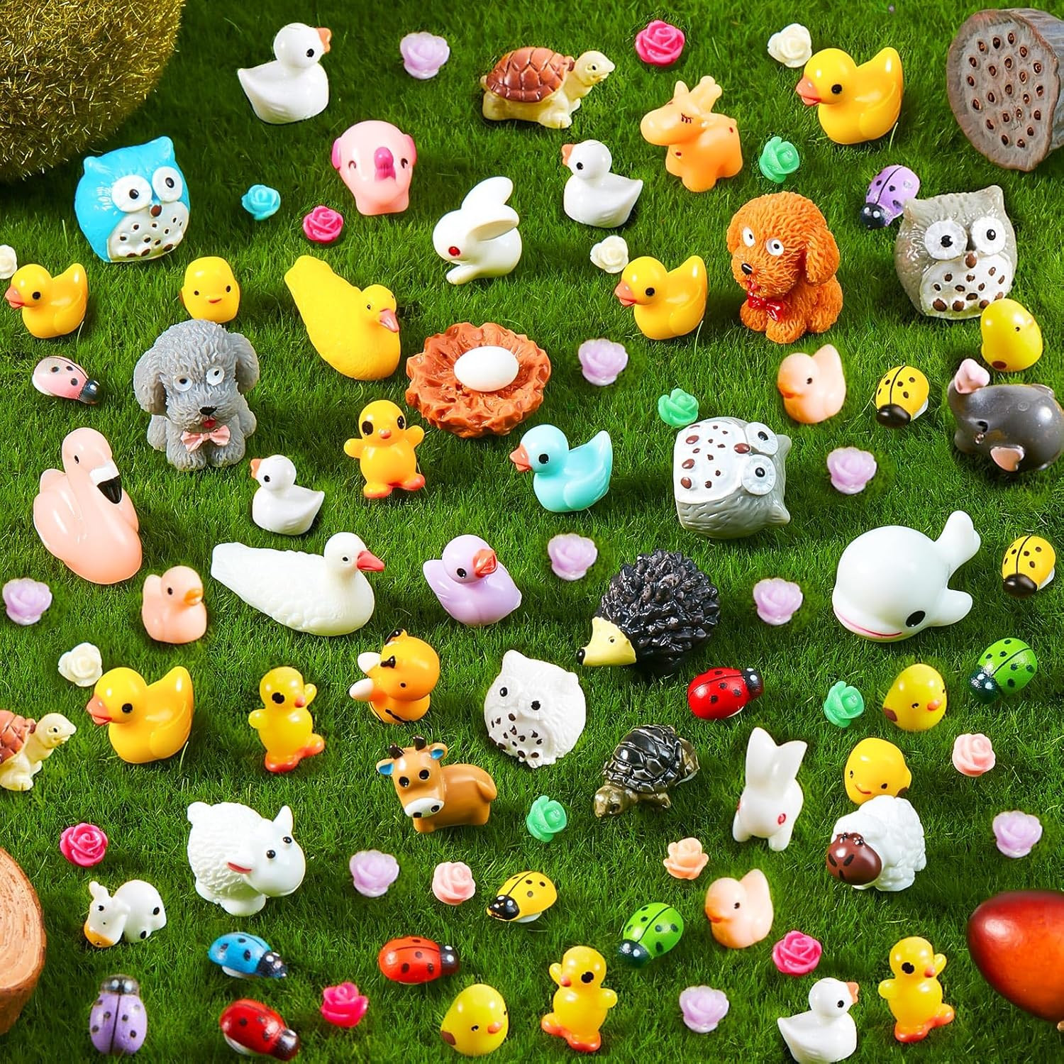 100 Pcs Mini Resin Animals Figures Tiny Resin Animals Bulk for Miniatures Fairy gallery
