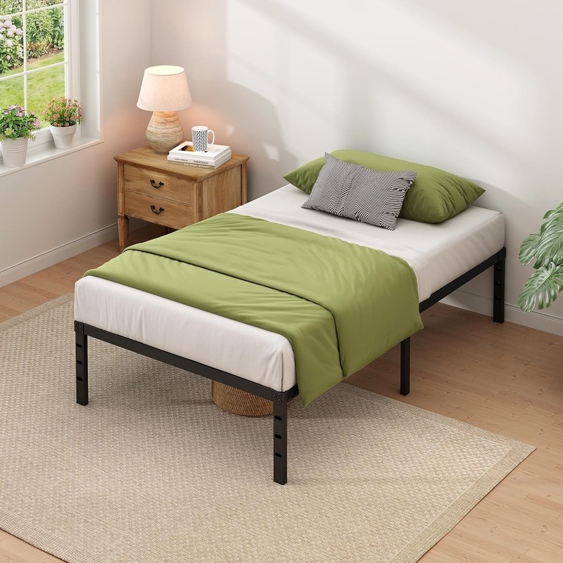 Space-Saving Twin Metal Bed Frame with Easy Assembly & Under-Bed Storage - Black gallery