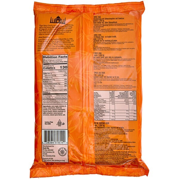 David Rio Tiger Spice Chai, Bulk, 4lb. Bag, New. gallery