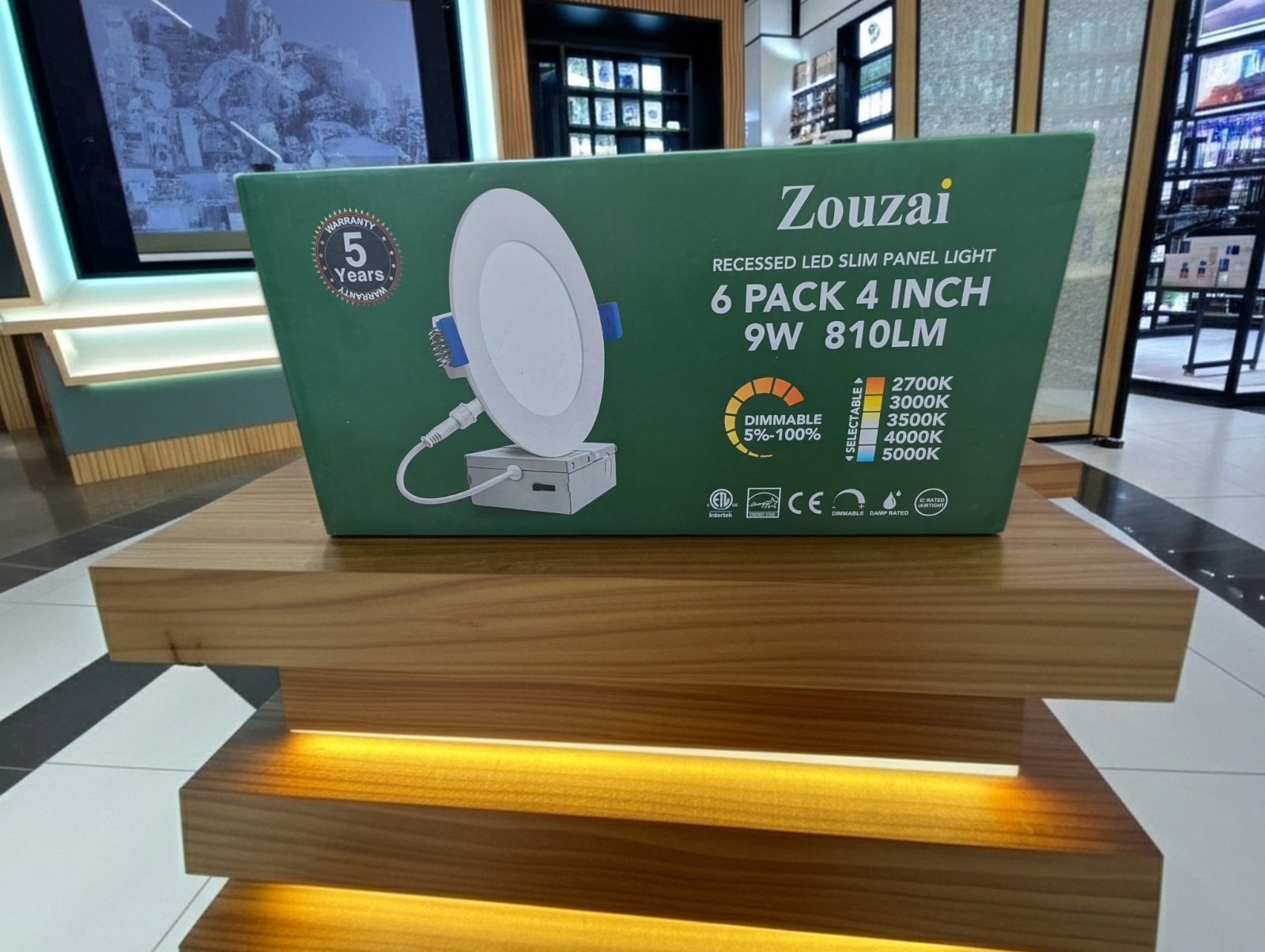Zouzai 6 Pack 4" Recessed LED Slim Panel Light 9W 810LM Dimmable gallery