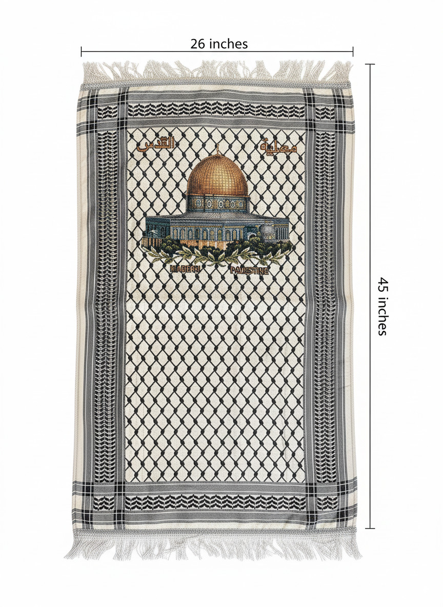 Traditional Palestinian Keffiyeh-Style Prayer Rug - Palestine Art gallery