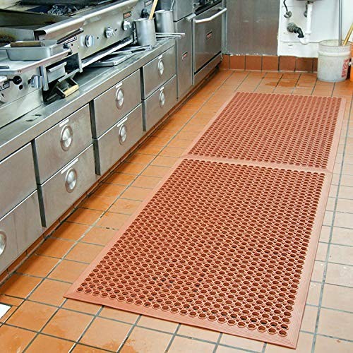 Rubber Floor Mats Anti-Fatigue Kitchen Mat 60"L x 36"W x 0.4"Th, Red gallery