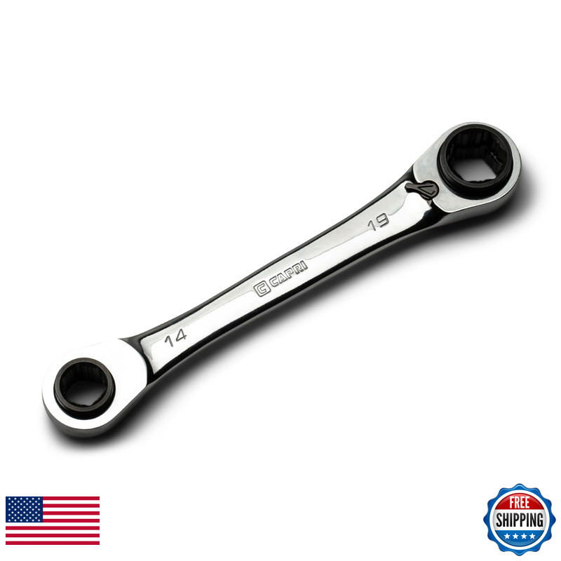 Capri Tools 4-In-1 120-Tooth End Reversible Ratcheting Wrench 14 15 17 19 Mm gallery