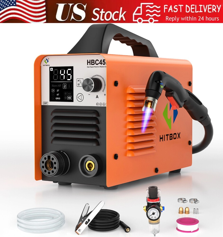 HITBOX 45A Non-HF Pilot Arc Plasma Cutter Dual Voltage Non-Touch for Home DIY US