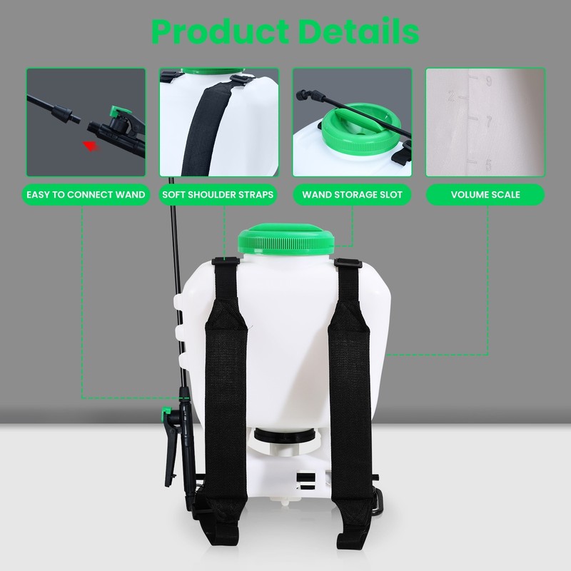 REALWORK 4-Gallon Backpack Sprayer with Padded Shoulder Strap for Garden gallery