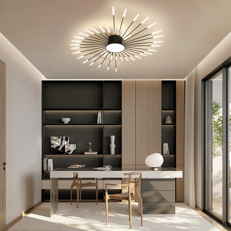 42-Light Fireworks Ceiling Light Modern LED Flush Mount Dimmable APP Remote gallery