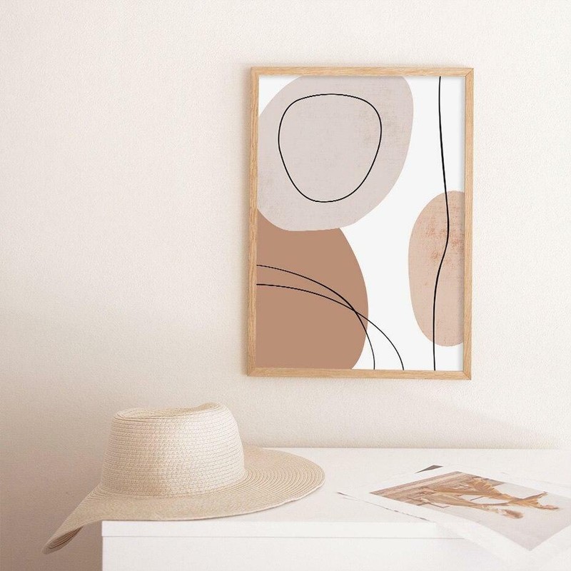 Abstract Geometric Brush Beige Boho Wall Art gallery