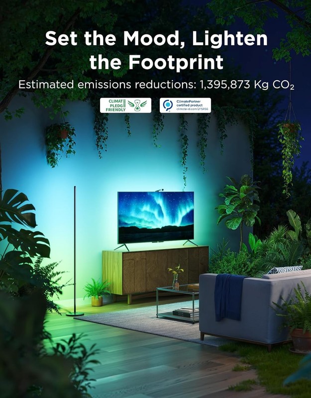 Smart LED Floor Lamp RGBIC Bluetooth / Wi-Fi Alexa Google Music Sync 1000 Lumen gallery
