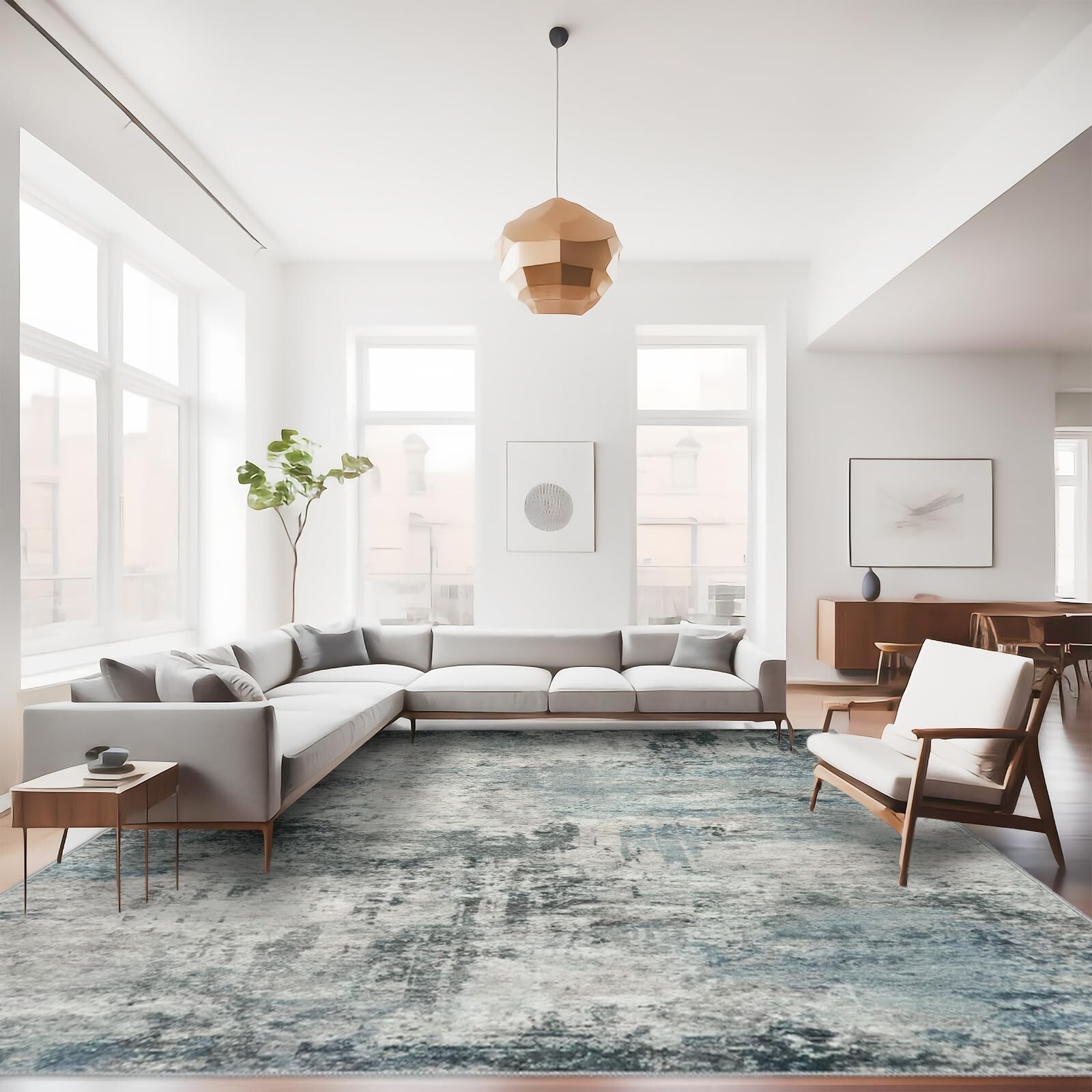 RUUGME Abstract 9x12 Washable Rug - Area Rugs for Living Room Waterproof Larg... gallery