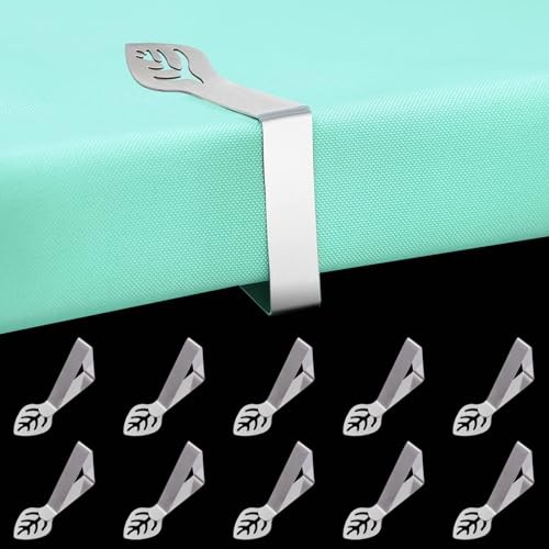 Table Cloth Holder Clips 10 Pack, Leaf Shape Picnic Tablecloth Clip Outdoor