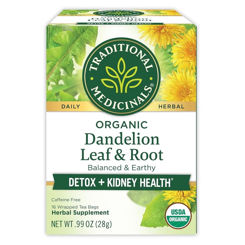 Herbal Organic Dandelion Root Tea - Supports Kidney & Digestion, 16 Bag Box gallery