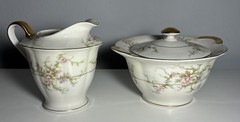 THEODORE HAVILAND Rosalinde CHINA Creamer and Sugar Bowl With Lid New York