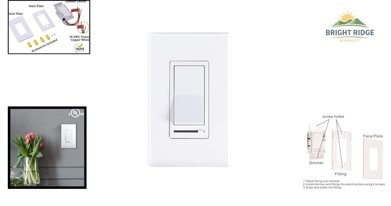 Wall Mount Dimmer Switch with Paddle Button for LED and Incandescent Bulbs gallery