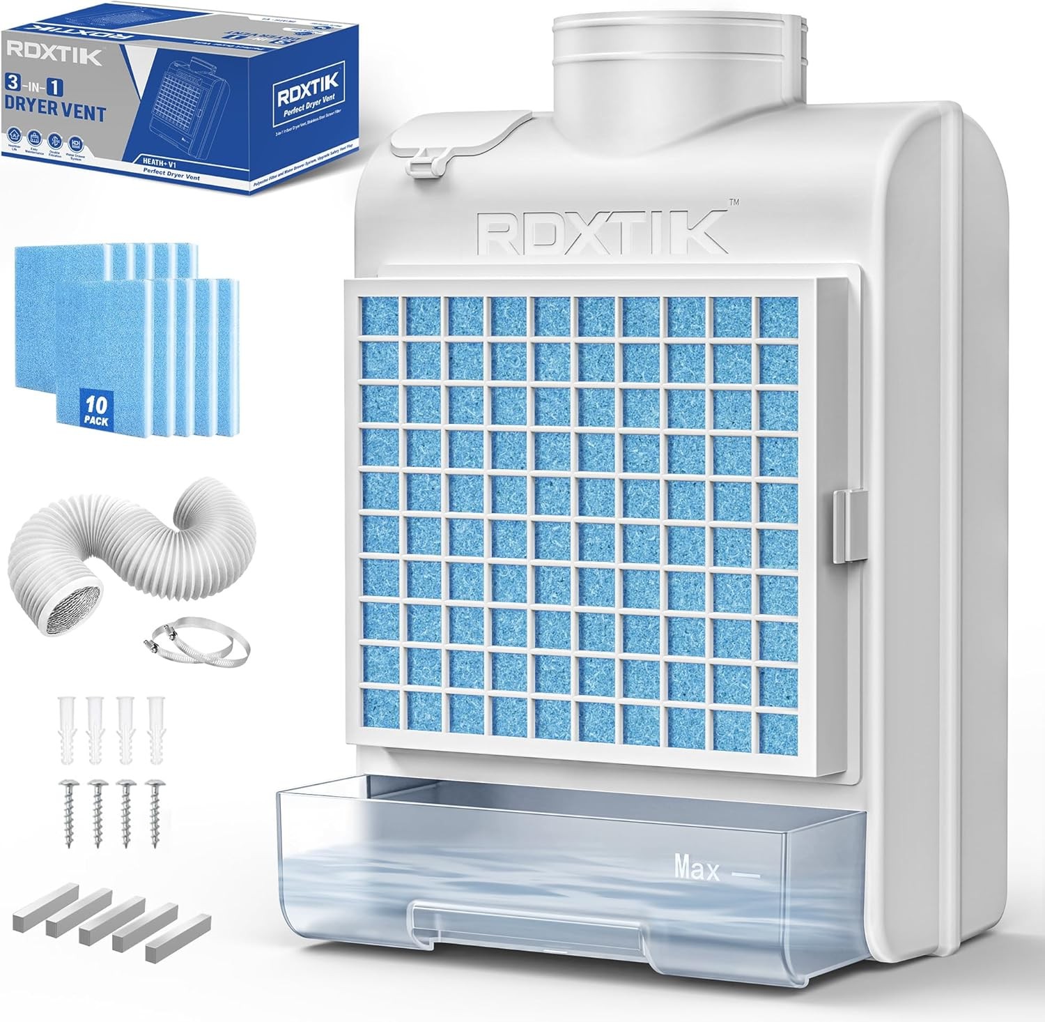 Three-in-One Indoor Dryer Exhaust Kit, Includes 10 Polyester Fiber Filters gallery