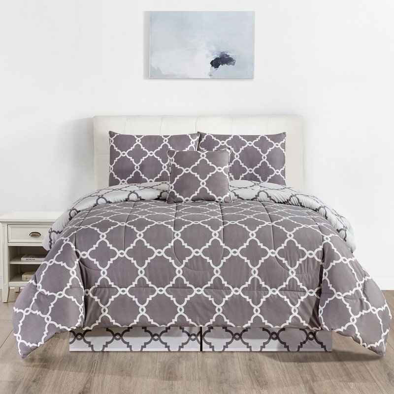 5 Piece Reversible Comforter Set Down Alternative Duvet Insert Quilt Bedding Set gallery