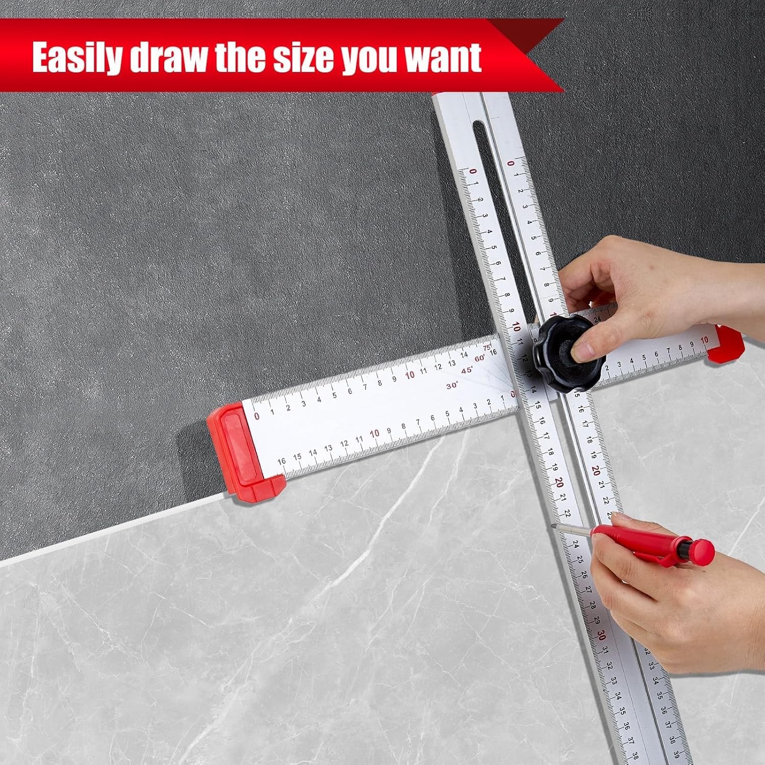 - Adjustable Drywall T-Square Tool - Aluminum - for Layout and Marking - Feat... gallery