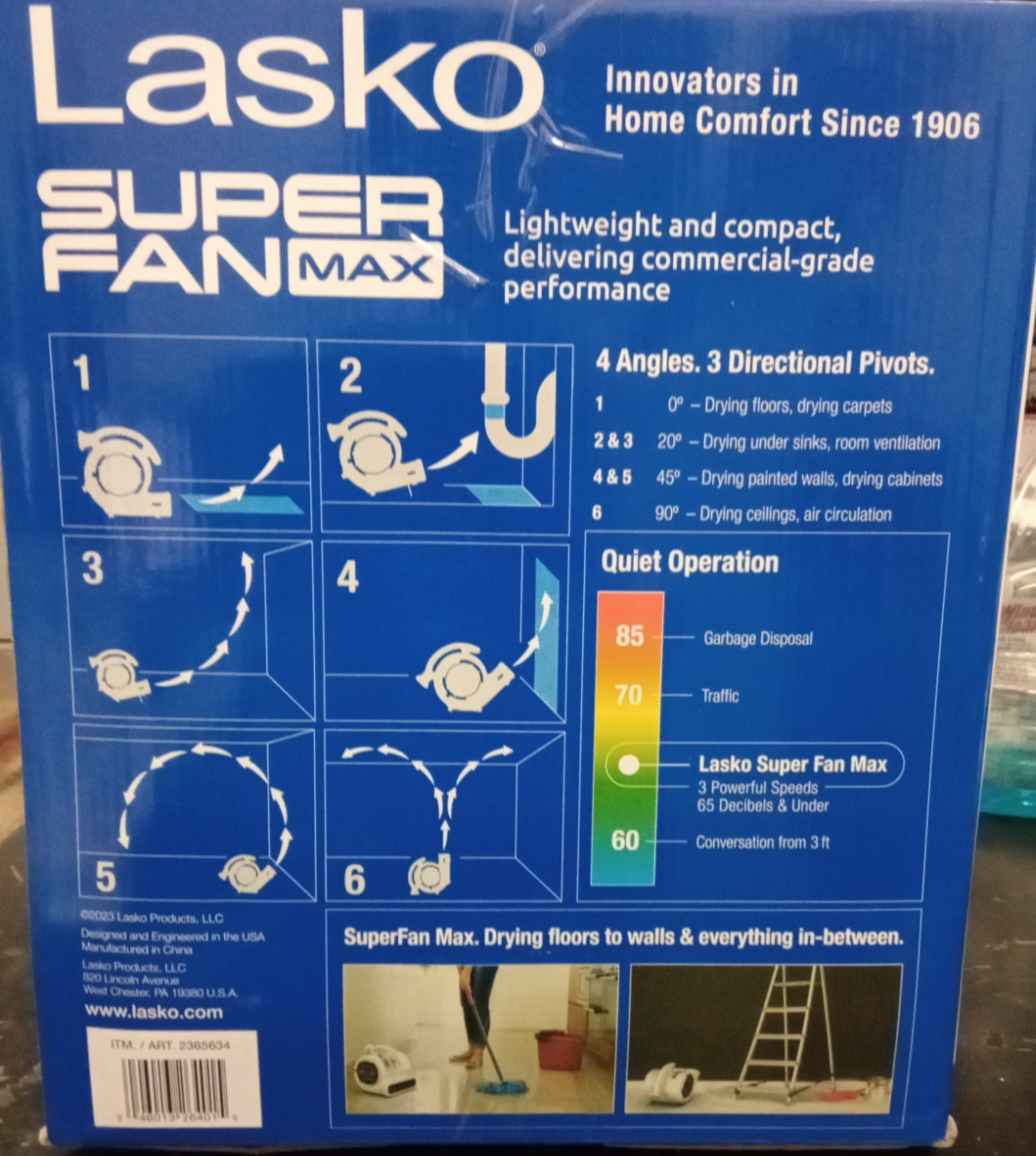 Lasko Super Fan Max Multi-Purpose Compact Air Mover/Model SF-20-G2/ White OB gallery