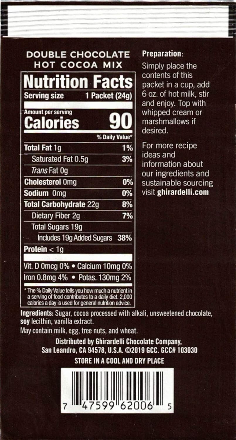New Ghirardelli Double Chocolate Hot Cocoa Mix, 0.85-Ounce Packets (Pack of 10) gallery