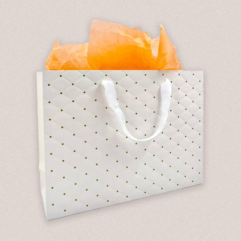 Ivory dot wavy surface gift bag w/ tissue: Medium gallery