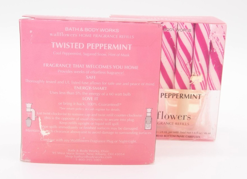 4x Bath & Body Works TWISTED PEPPERMINT Wallflower Refill Bulbs 0.8oz LOT 2-Pack gallery