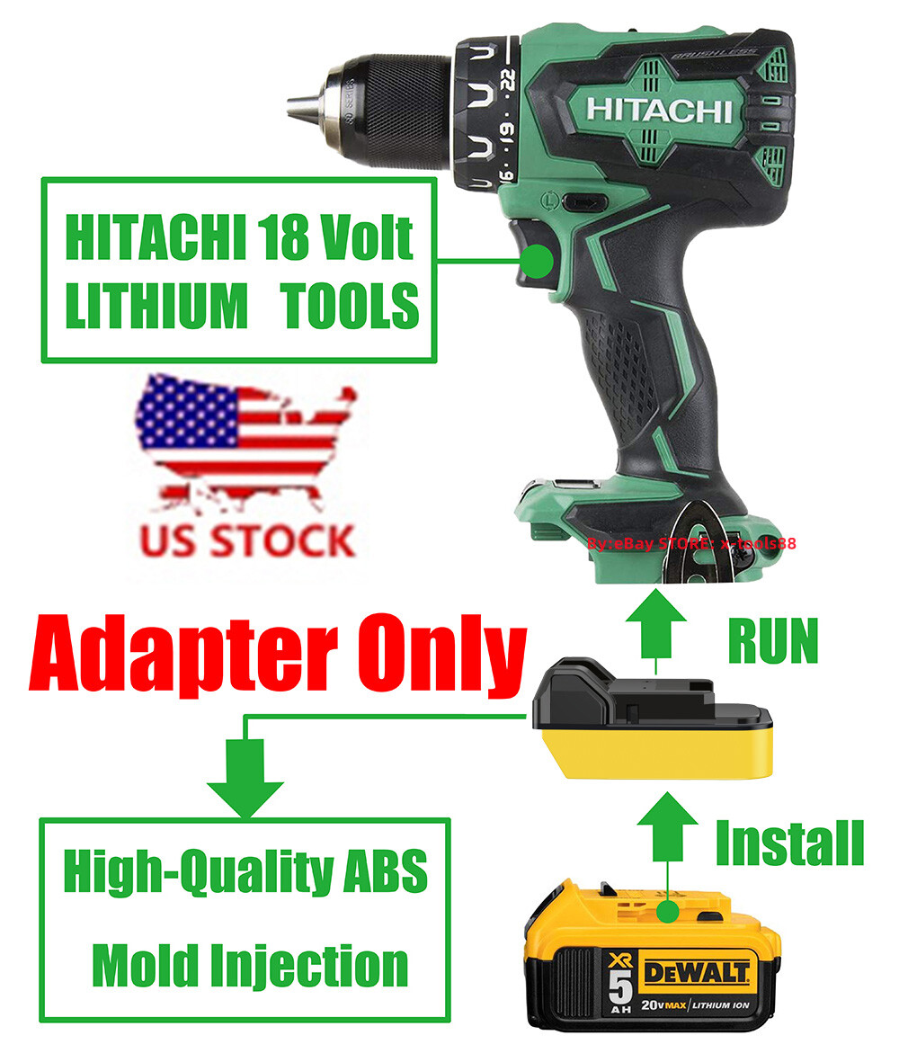 1x DeWalt 20v MAX Li-Ion Battery To Metabo HPT 18v Cordless Impact Tools Adapter gallery