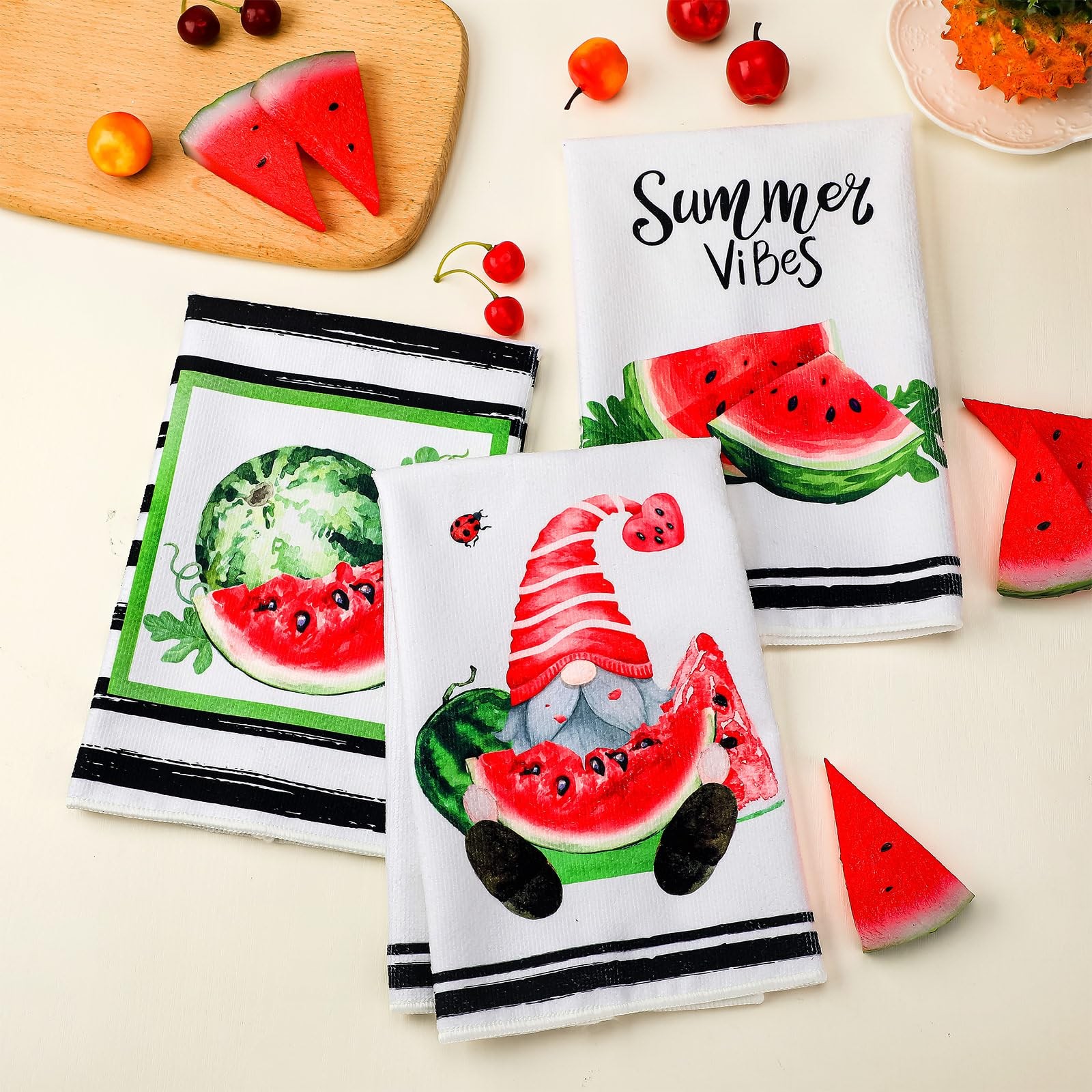 6 PCS Watermelon Kitchen Towels Summer Decorative Hand 24x16 Inch Absorbent gallery