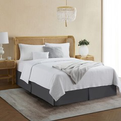 Luxury Bed Skirt by Nymbus Solid Microfiber Pleated 14″ Drop Premium Dust Ruffle