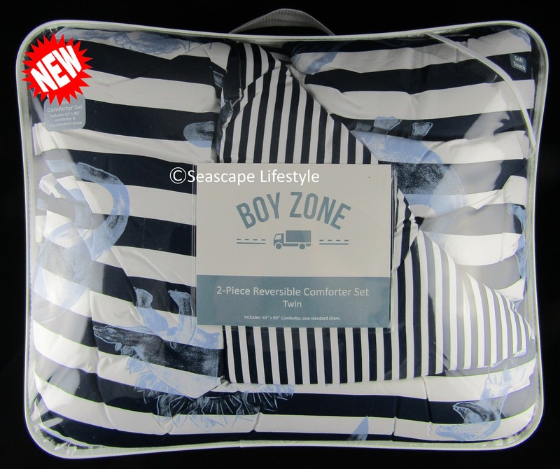 2-pc ☆ AWESOME DINOSAURS ☆ Twin Comforter REVERSIBLE Boy Zone Blue Striped gallery