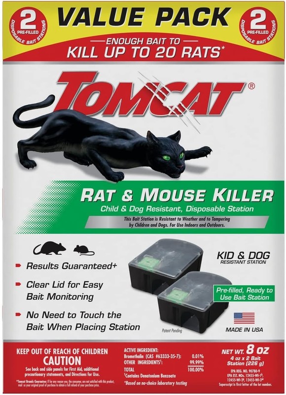 Pre-Filled Rat & Mouse Disposable Stations - Safe for Children & Pets 2-Pack gallery