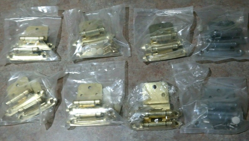 Self Closing Overlay Hinges Gold Tone & Silver Tone 8 Pairs Mixed Lot T5 gallery