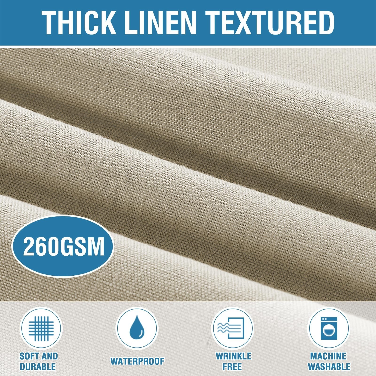 Premium Tablecloth 60x60, Spill Proof, Soft Thick Fabric, Brown gallery