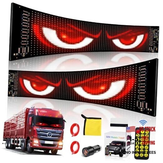 2 Pack Devil Eyes Light for Windshield - 24x5in - IP65 Waterproof - 23.6x4.7in