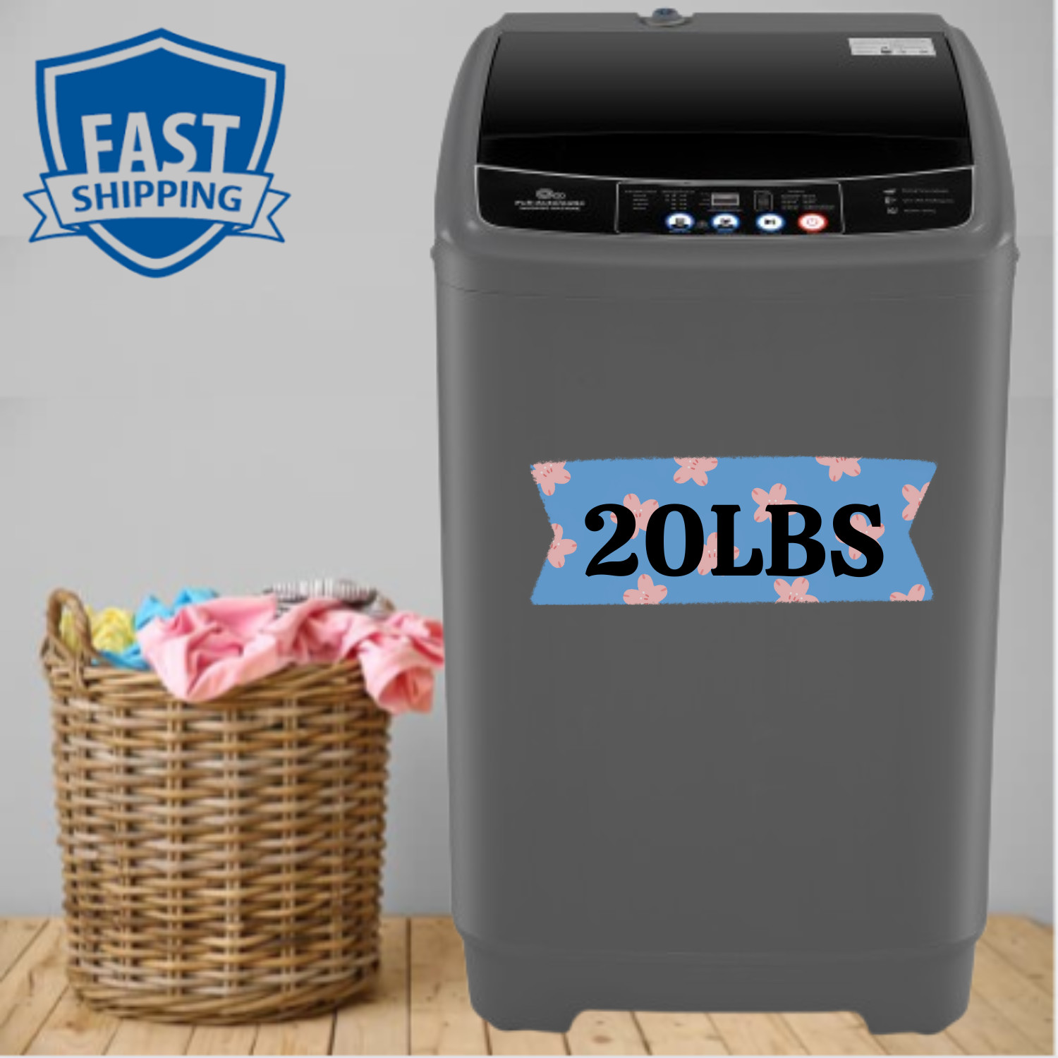 Washing Machine 20Lbs Capacity Full Automatic Portable Washer w/Drain Pump Home~ gallery