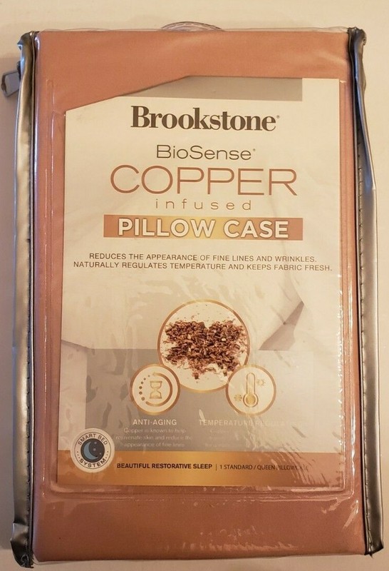 Standard Pillowcase, Brookstone BioSense Copper Infused Pillow Case 2 Pack gallery