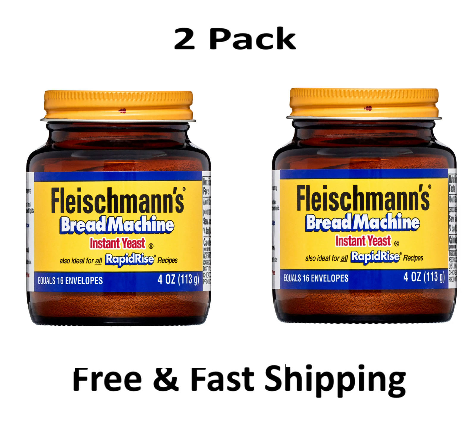 Fleischmann's Classic bread machine Instant Yeast, 4 oz 2 Pack gallery