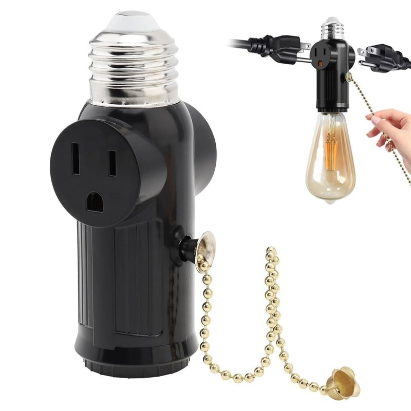 E27 E26 Light Socket to Plug Adapter 2/3 Prong Light Bulb Outlet Socket Adapter gallery