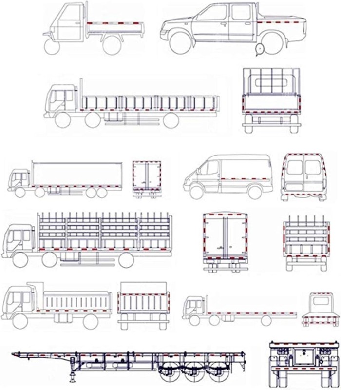 DOT CCC 2pcs Rectangle Reflector Self Adhesive Stick on Trailer Dri Color: Red gallery