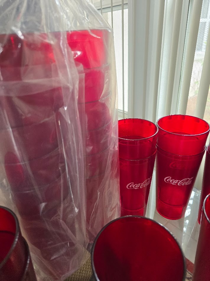 24oz Restaurant Grade Red Coca Cola SAN Plastic Pebble Tumblers 6624-RC gallery