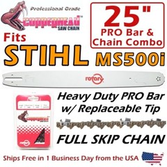 COPPERHEAD 25″ PRO Bar & SKIP Chain Fits STIHL MS500i – 3003 000 8830 / 33RSF-84