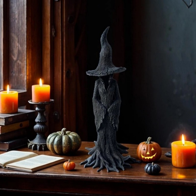 1 Pack Cracker Barrel Tree Witch Statue 2025 30 cm Halloween Decor - New in Box gallery