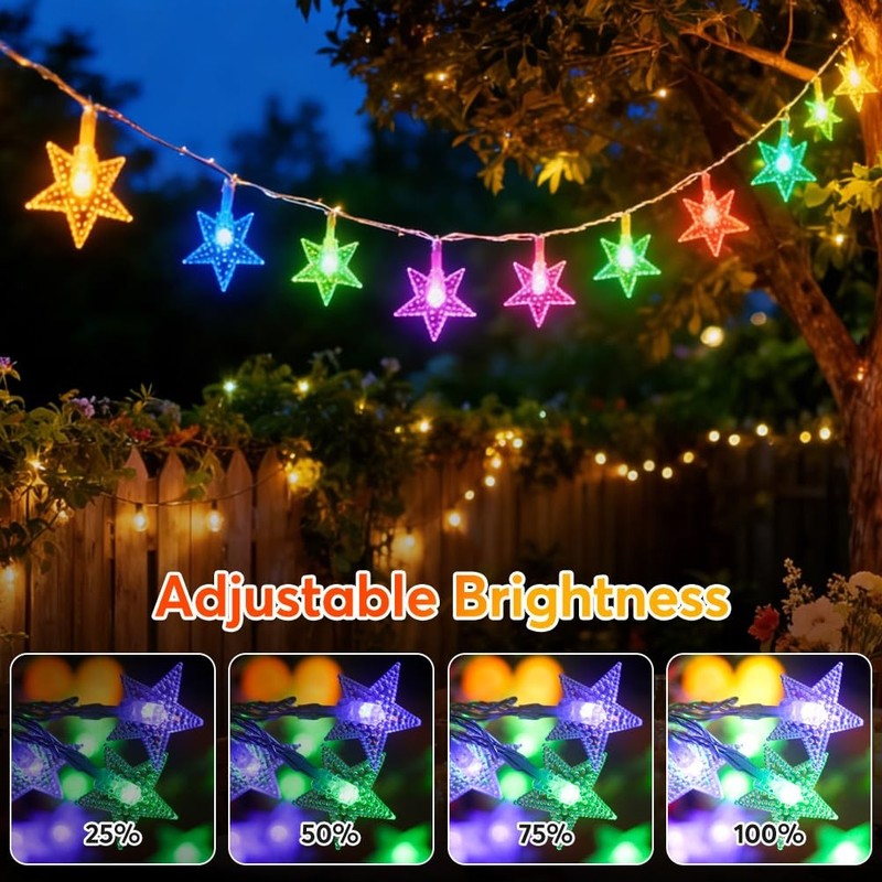 150 LED Color Changing Star String Lights - 65.6ft with Remote, 11 Modes, IP4... gallery