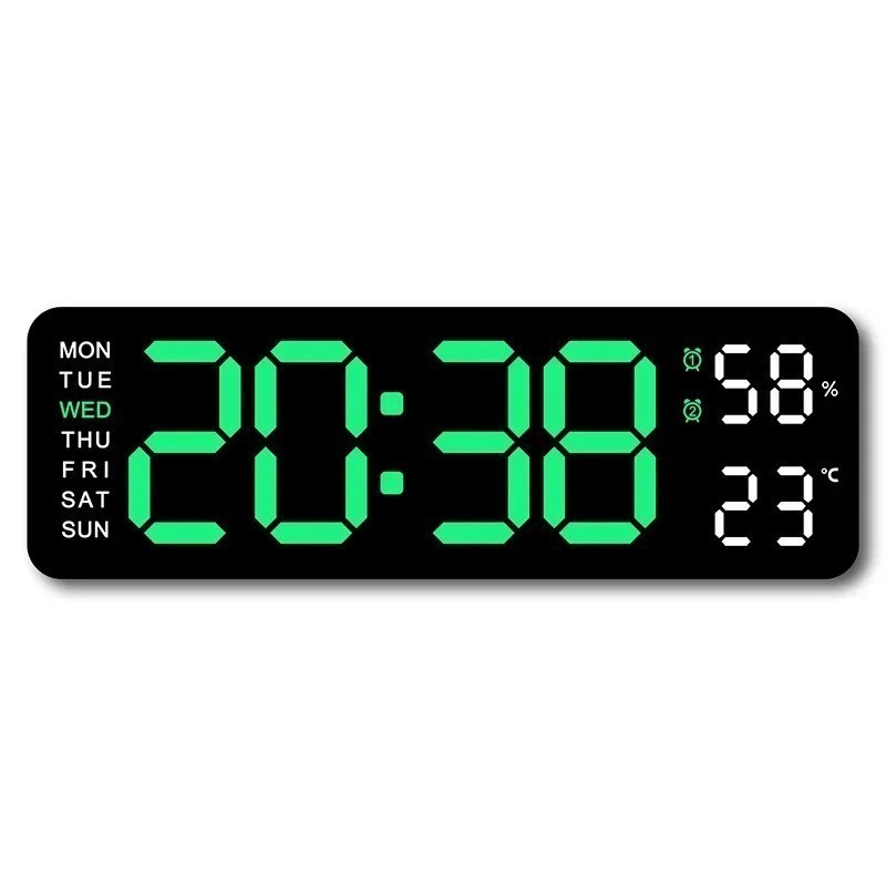 LED Digital Large Display Wall Desk Alarm Clock With Calendar Temperature Date N gallery