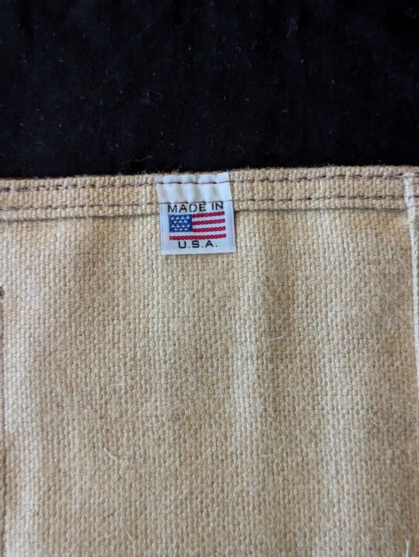 Vintage Burlap Table Runner w/ Leather Edge ~ Made in USA Rustic Farm Country gallery