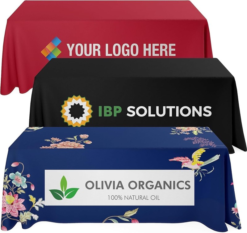 Customized Rectangle Tablecloth with Logo Personalized Table Cloth for Events gallery