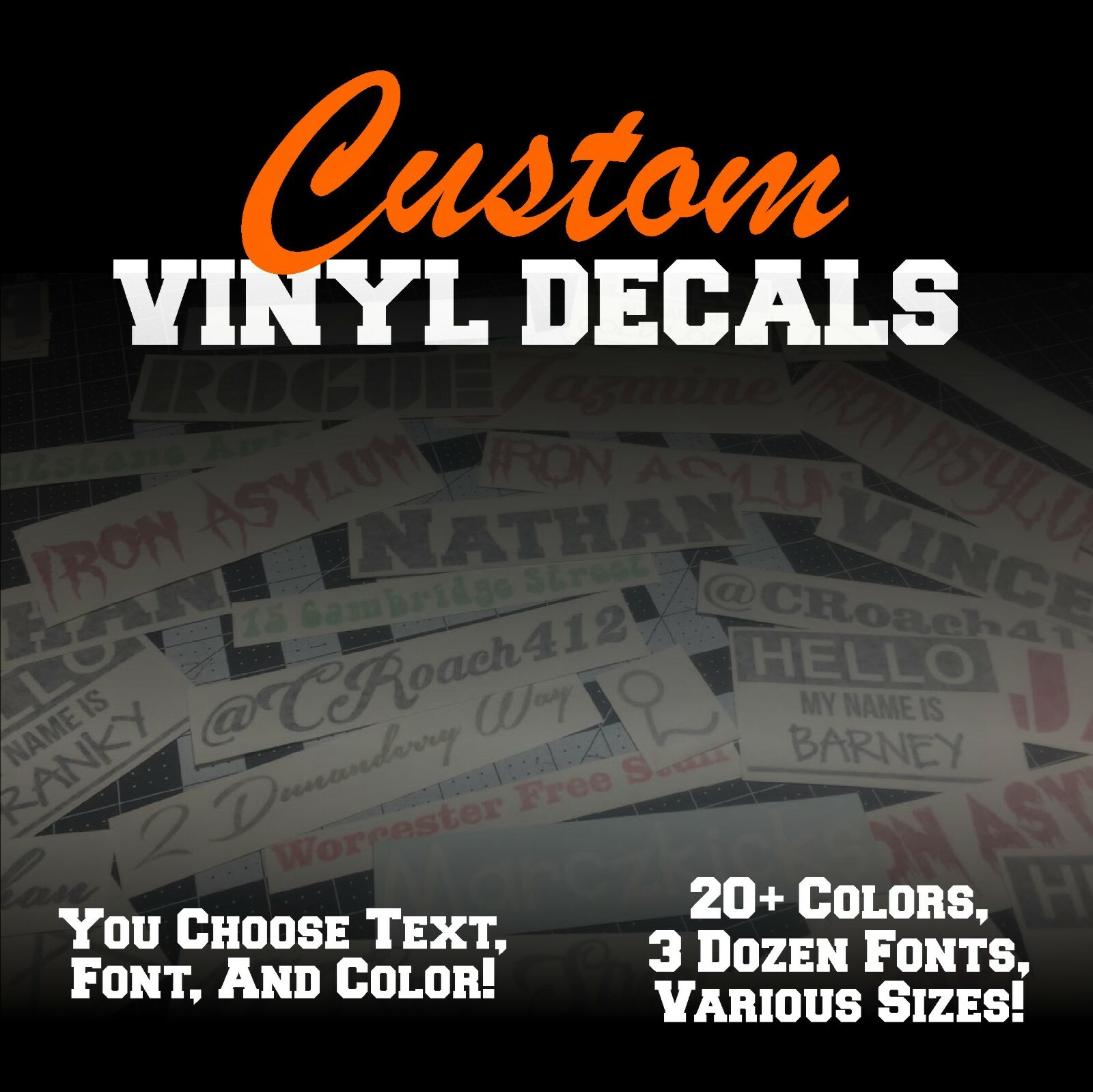 Custom Personalized Vinyl Text Decal Sticker for Car Truck Boat Wall Tumbler gallery