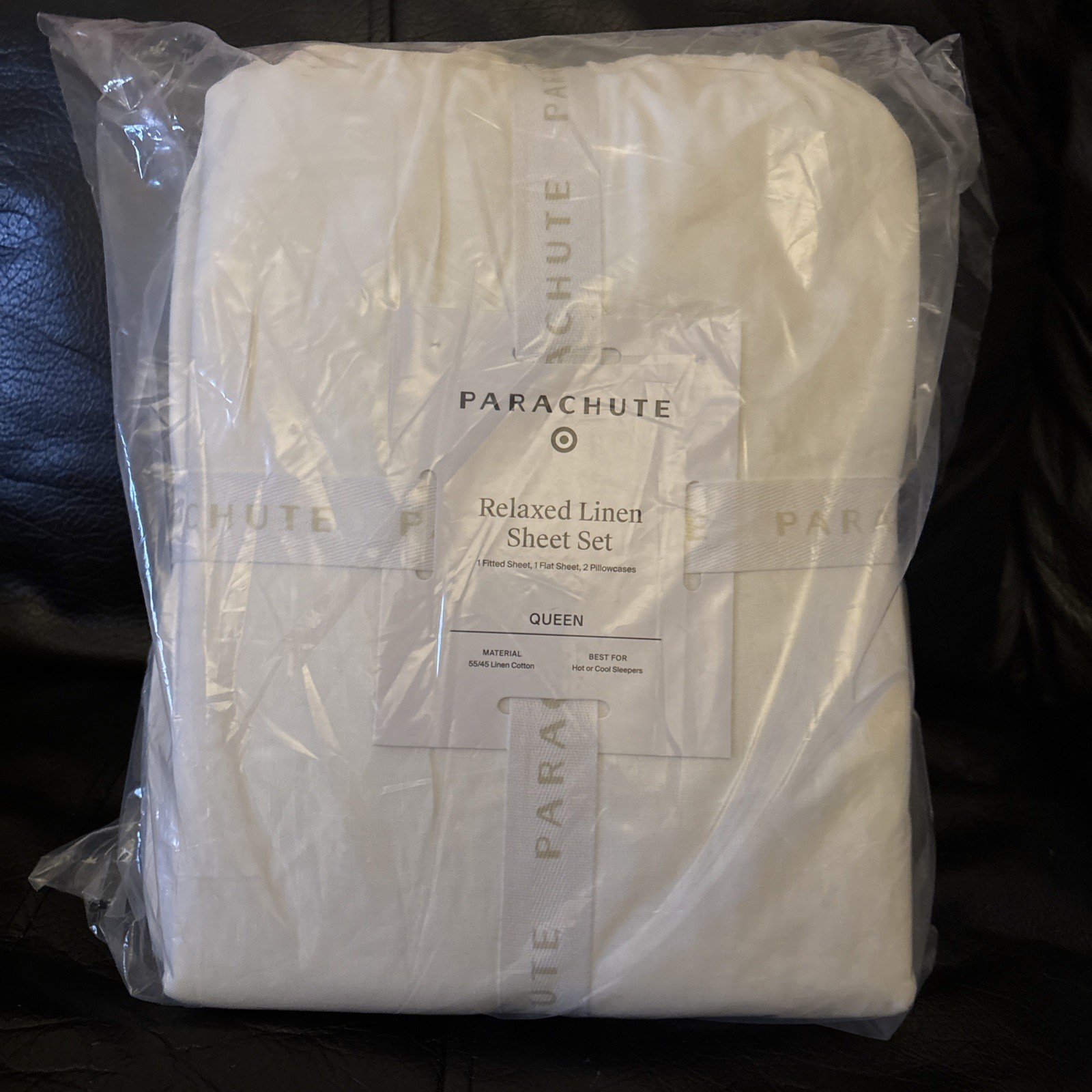 Relaxed Linen Sheet Set - Parachute - Queen White - Brand New gallery