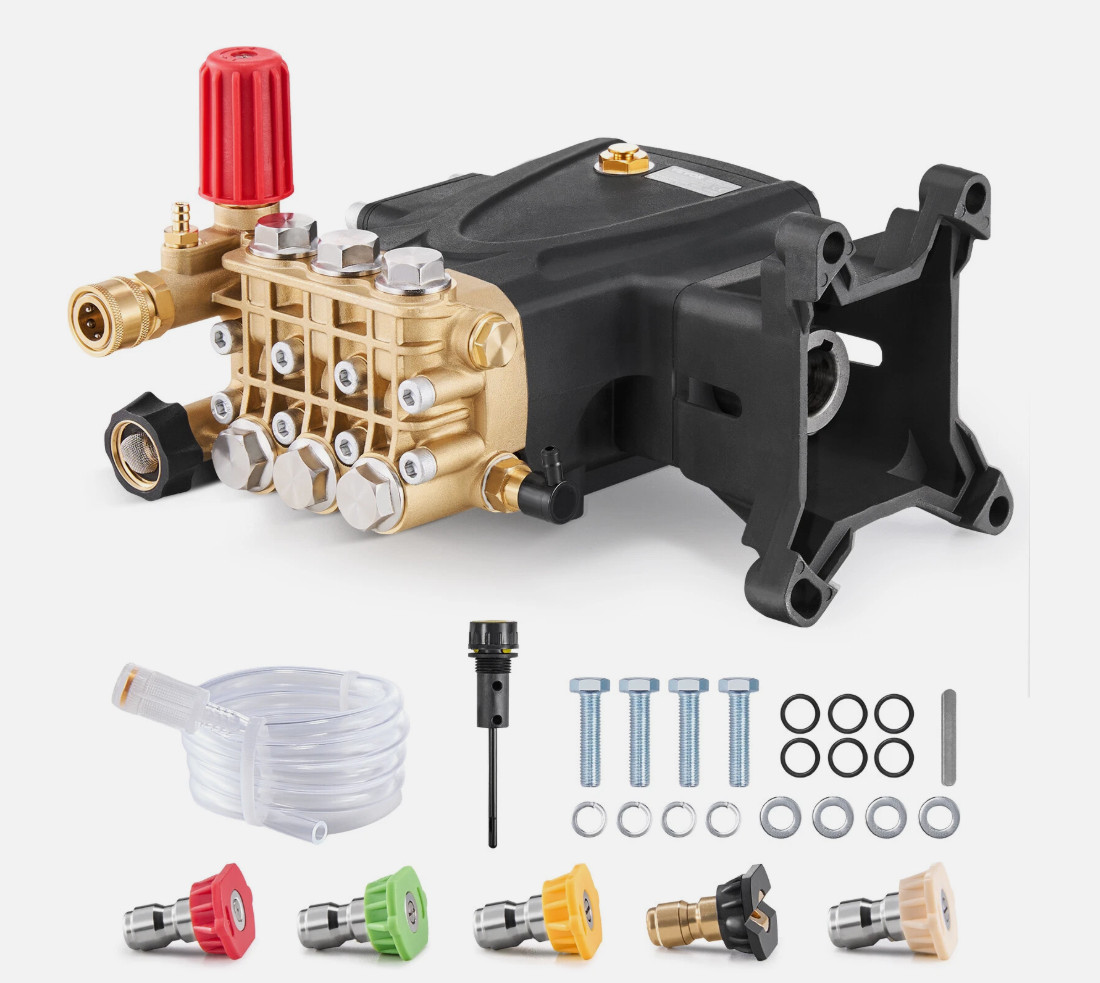 Pressure Washer Pump 1" Shaft Horizontal Triplex Plunger 4000 PSI 4.0GPM gallery