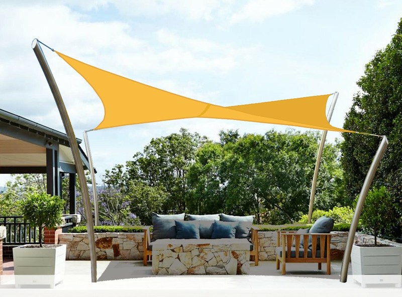 Rectangle or Triangle Waterproof Sun Shade Sail UV Block Canopy Shade in Yellow gallery