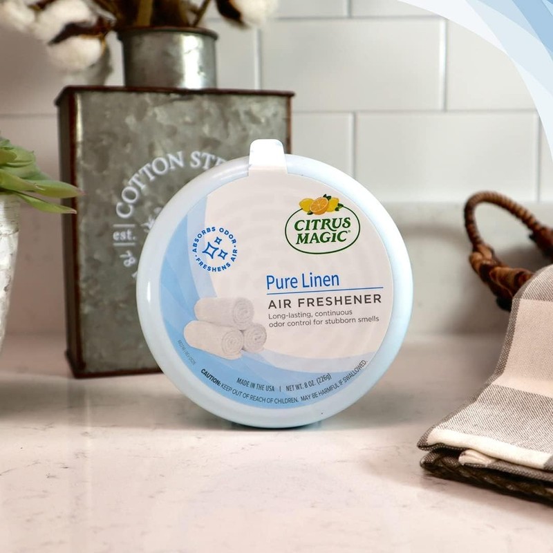 Citrus Magic Odor Absorbing Solid Air Freshener - Pure Linen, 8oz, 4 Weeks Fresh gallery