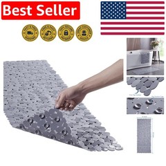 Durable 40″ x 16″ Non-Slip Bath Mat – Eco-Friendly Shower Mat with Drain Holes